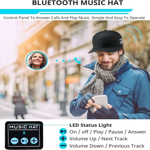 Wireless bluetooth speaker hat, Washable+ adjustable with HIFI sound for baseball sport, Ice-skating etc outdoor sport