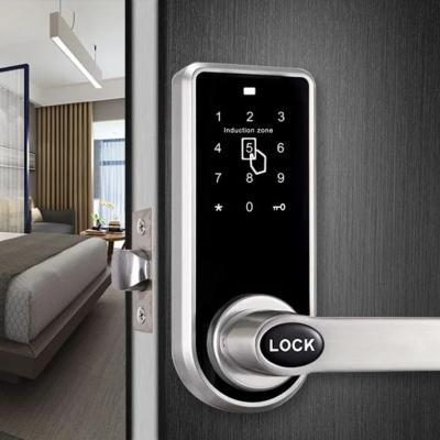 Lâmina sensível ao toque semi-automática de liga de zinco electroplated escovado Smart Hotel Porta Bloqueio Código RFID Cartão de acesso Bluetooth opcional