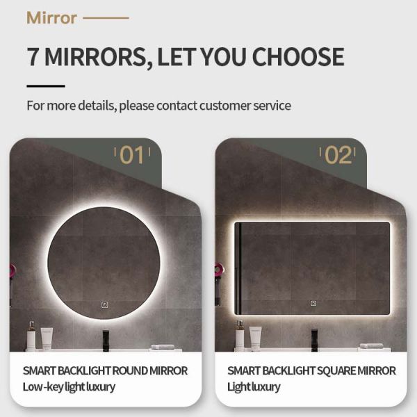 80*60cm Wall Mount Bathroom Vanity Plywood Mirror Cabinet Different Colors