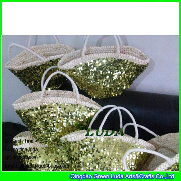 LDYP-119 2015 hot sale sequins totes cornhusk straw fashion online handbags