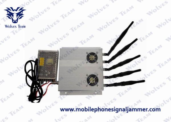 5 Antenna 25W High Power 3G Cell phone Jammer with Outer Detachable Power Supply
