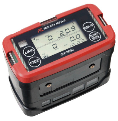 Riken Keiki GX-8000 Multi-Gas Detector with Thermal Conductivity Digital LCD Display and Waterproof Construction
