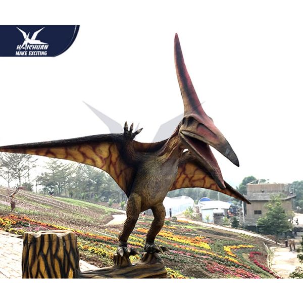 Durable Outdoor Dinosaur / Wings Movable Pterosaur Decoration For Amusement Park