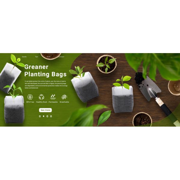 Nursery Growing Bags Large, 7.8x8.6 inches Biodegradable Fabric Seedling Grow Bag, Seed Starting Pots Pouches