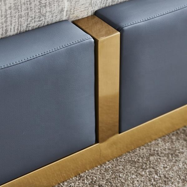 Leather Tufted Upholstered Bed Modern King Bedroom Sets