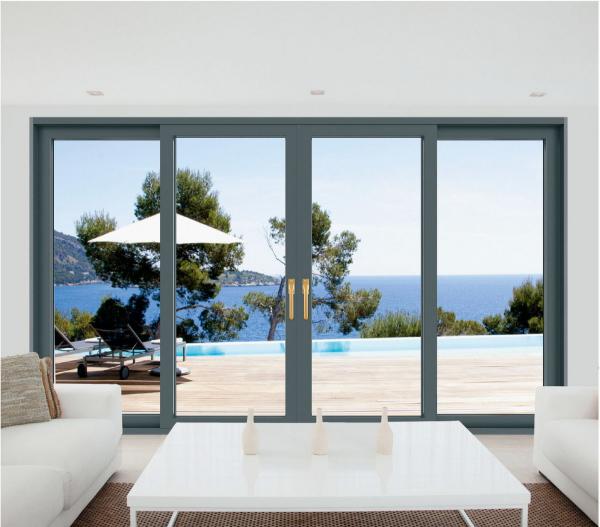 Sound Proof Grill Aluminum Alloy Door Sliding Glass Folding Door System