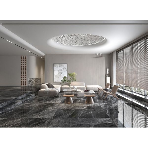 Stone Imitation Texture Polished Glazed Porcelain Floor and Wall Tiles With 600x1200mm Size
