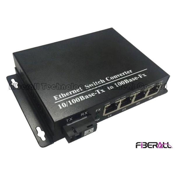 Management 10/100M Multiport Fiber Ethernet Media Converter With Four RJ45 Ports