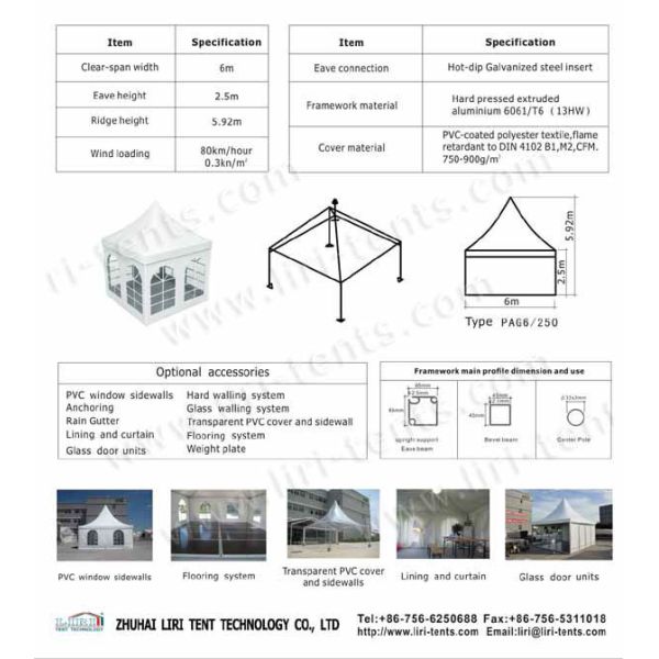 Chinese Romantic Wedding Tent 6*6m for 30 People Wedding party For Sale
