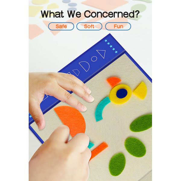 Preschool стикеров DIY уча игрушки, чувствовал головоломки ткани геометрические для малышей