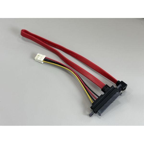 SATA data power connector harness, 7+15 pin drive connector with right-angle 7 pin cable and 4 pin power connector for HDD SSD server storage customization