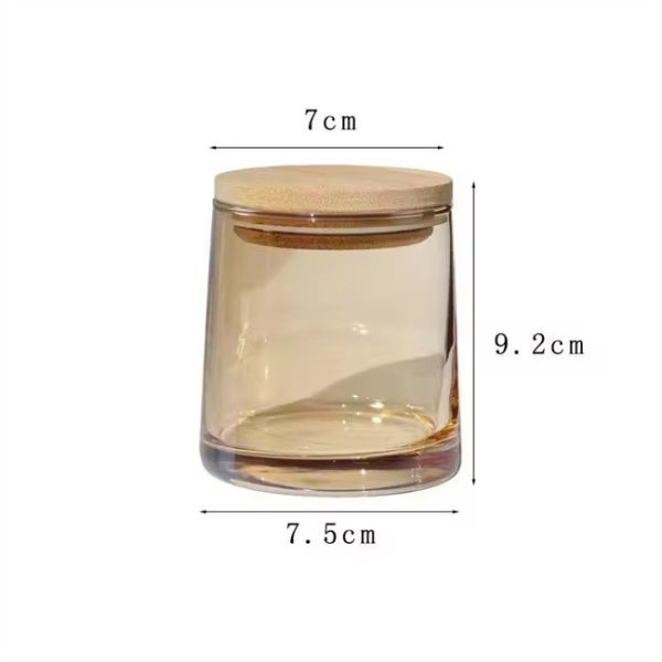 Custom 10oz 300ml Coupe de bougie en verre coloré Vaisseaux de bougie en verre clair Bouteilles de luxe avec couvercle