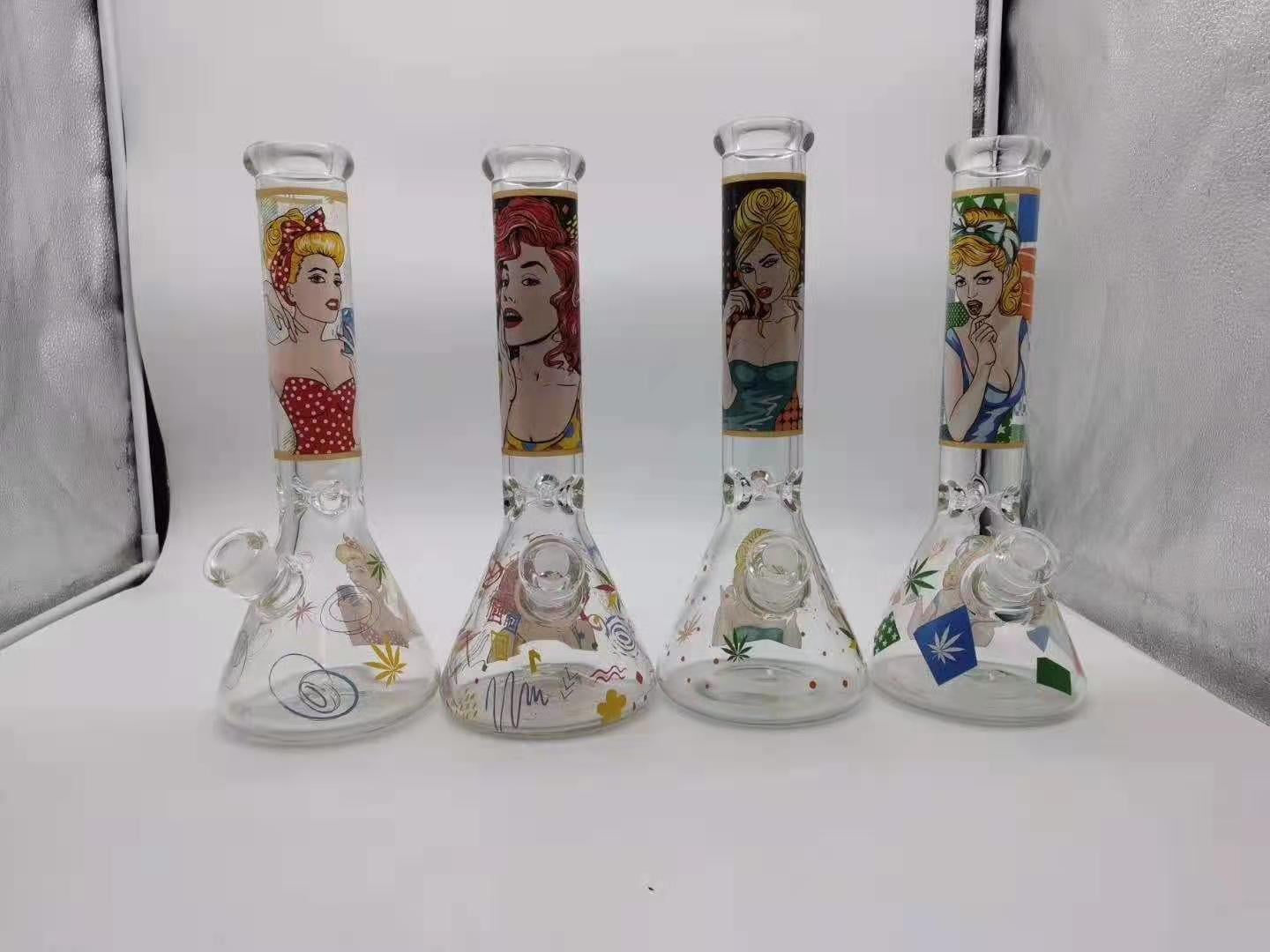 Труб водопровода Recycler Handblown трубки Beaker боросиликата кальяны нижних больших стеклянные