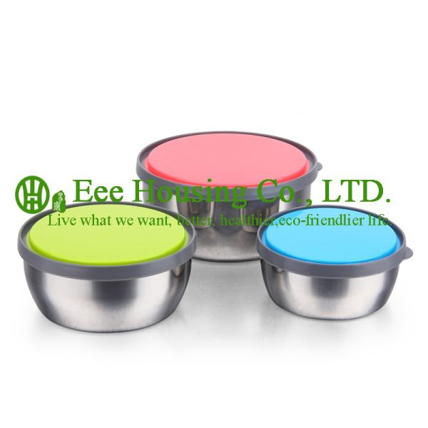Stainless Steel+PP plastic cooking cookware kitchenware set,Fresh Keeping bowl,Lunch box,Storage box Kitchen