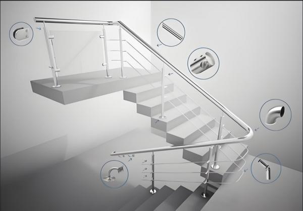 Galvanized Industrial Stair Railing Wall Mounted ISO Certified