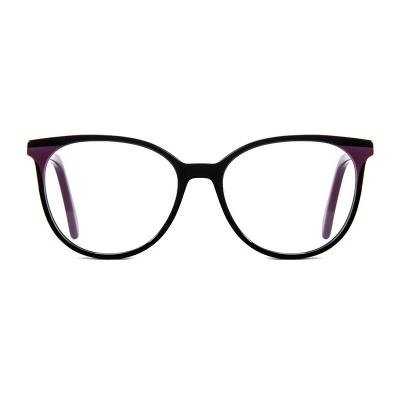 Óculos de acetato com certificado CE armação de óculos óticos femininos redondos
