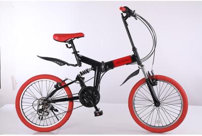 Shock Absorption Folding Commuter Bicycle 20 Inch Six Speed Folding Exercise Bike