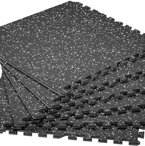 Losetas entrelazadas de goma para suelo de gimnasio de 1000x1000 mm, absorción de impactos