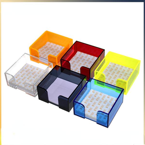 Custom Color Office Use Note Pad Acrylic Box Plexiglass Pad Holder For Restaurant