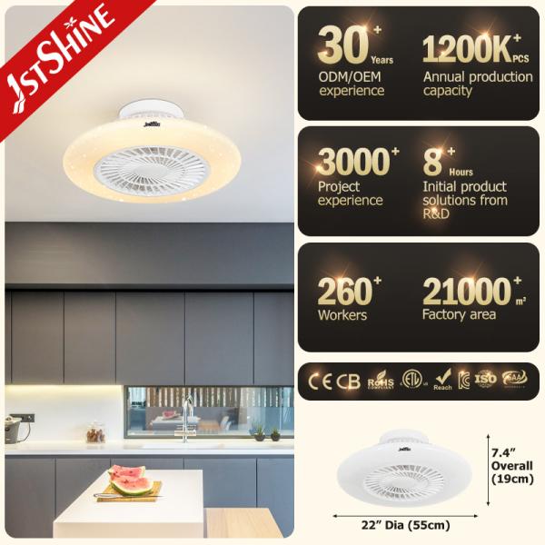 Ventilador de teto sem lâmpadas com lâmpada de LED