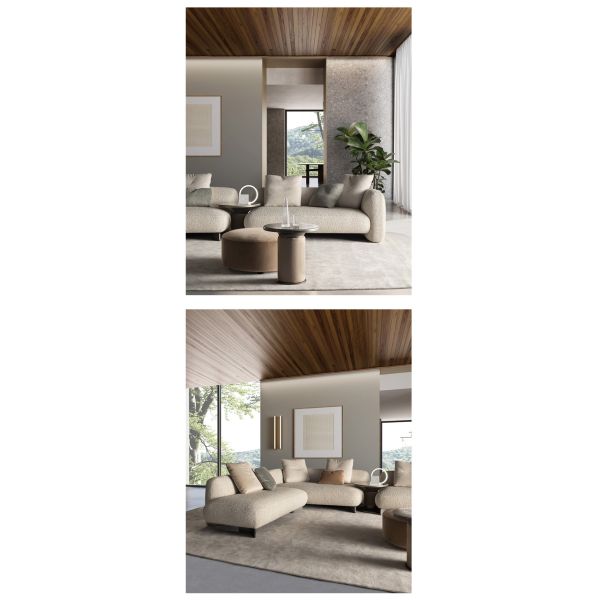 Modern Sofa Cream Style Casual Lobby Reception Sofa Set Cotton Fabric
