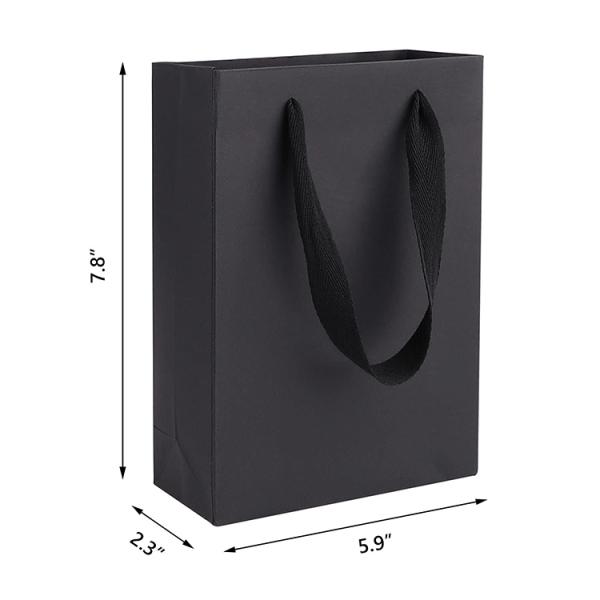 Recyclable Luxury Black Cloth Paper Bag Custom Size Kraft And Art Paper Packaging