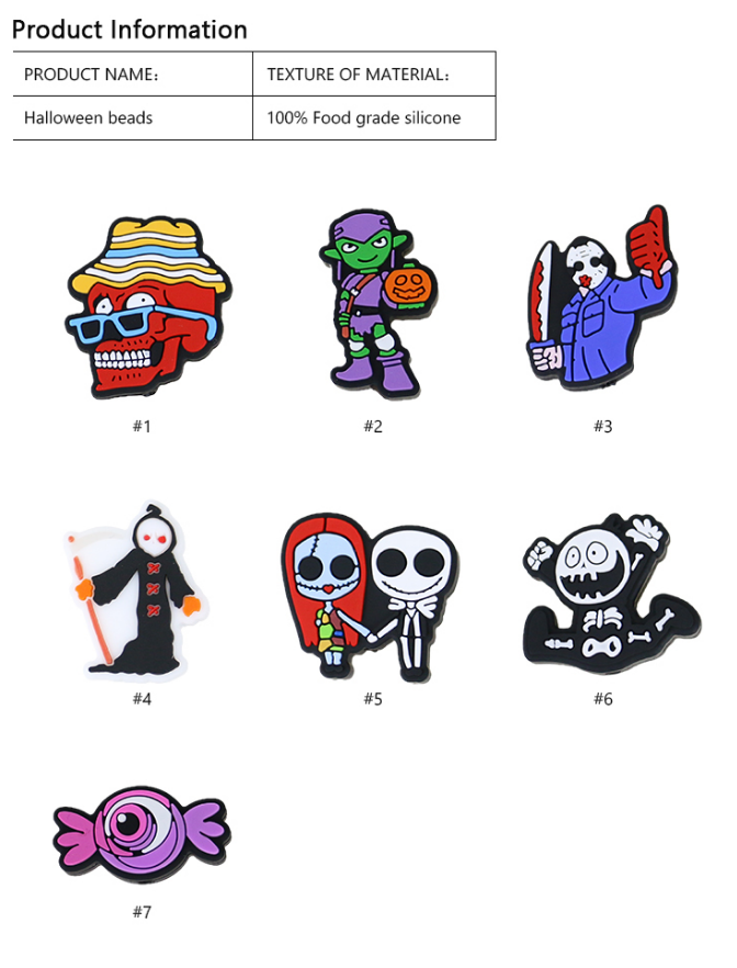 Halloween Series Silicone Focal Beads DIY For Pen Keychains