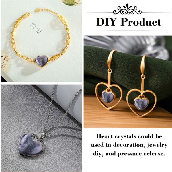 0.8 Inch Black Labradorite Heart Shaped Healing Stones For Jewelry Making