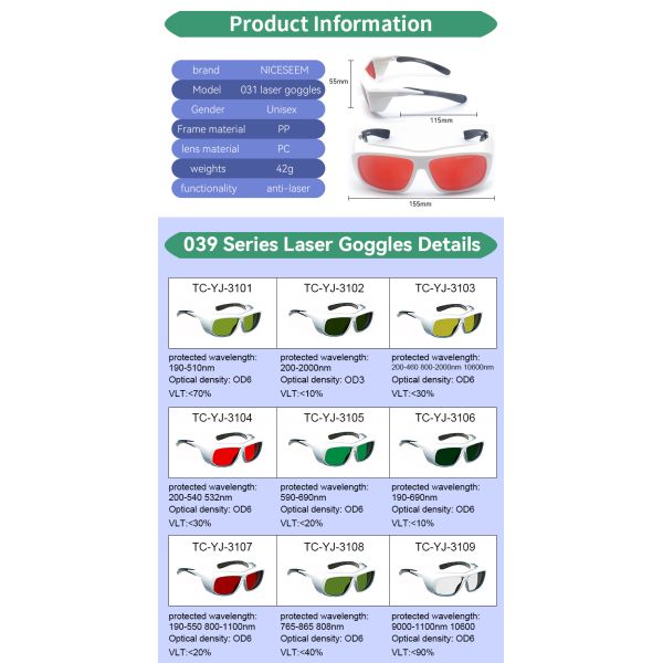 Green Blue Laser Safety Goggles 450nm 532nm UV Protection CE EN207 Protective Glasses for Laser Engraver Hair Removal Anti-Glare