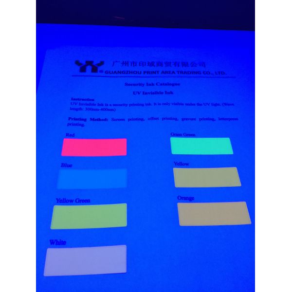 Tinta UV invisible para impresión offset de color a verde hierba