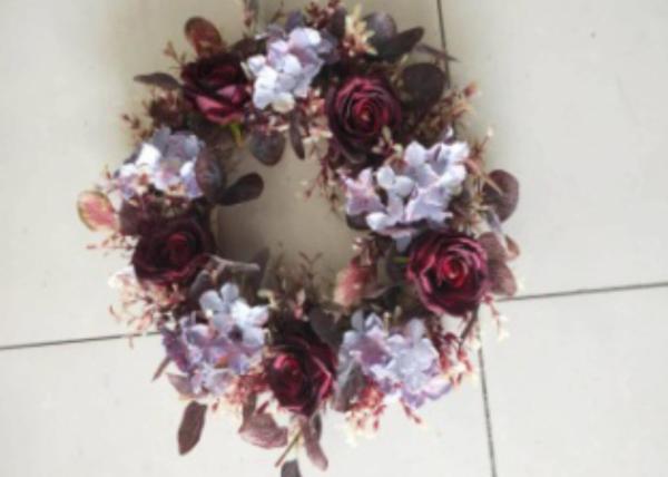 55cm Artificial Eucalyptus French Hydrangea Flower Wreath