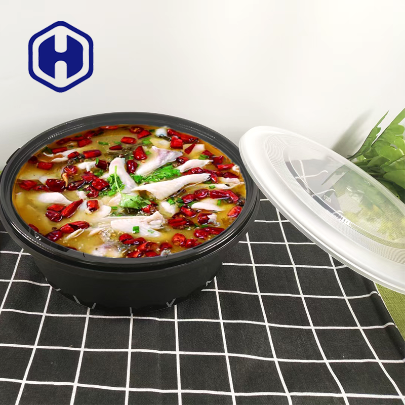 салатница жареной курицы обеда плода 1100ml пластиковая с печатанием крышки изготовленным на заказ