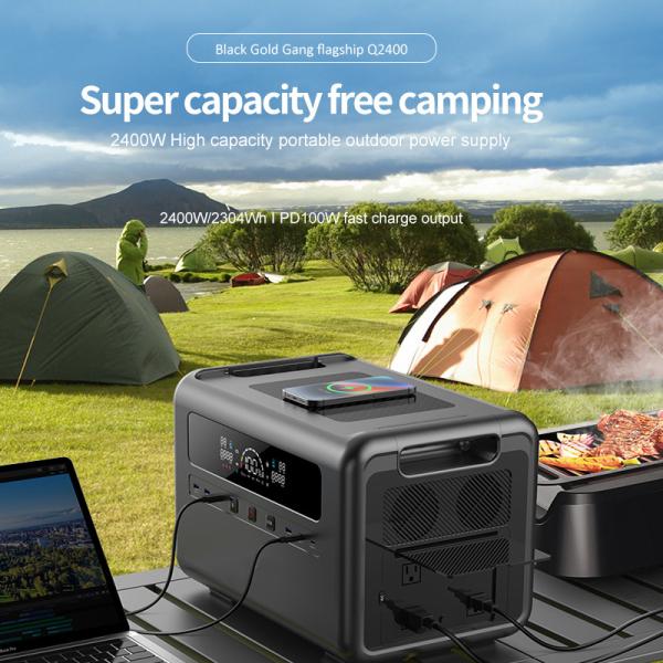 Portable Power Station Solar Generator 2304Wh 2400W Backup LiFePO4 Battery