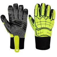 Les gants résistant aux chocs de technologie du gisement de pétrole 3X44EP Cala garnissent en cuir le gréeur Gloves