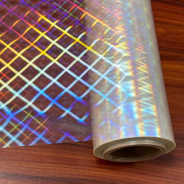 Small Grid Bopp Laminating Film Roll Holographic Lamination Film Moisture Proof