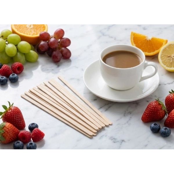 ODM 7 Inch Wooden Coffee Sticks Extra Long Birch Stirring Sticks For Tall Cups