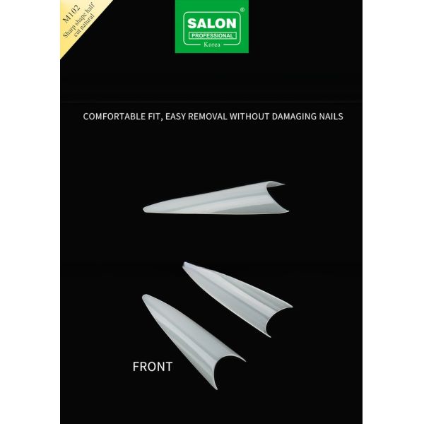 Wholesale False Nails Long Sharp Shape Half Cover Natural French Acrylic Fake Nails Salon Use