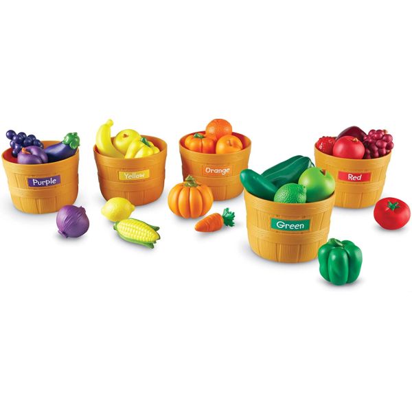 Unisex Children's Day Five Color Bucket Vegetable Soft Gum Fruit Set Kitchen Food Puzzle Toy Gift