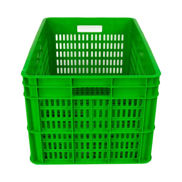 ISO9001 Certified 28L Black Plastic Crate for Moving and Display Solid Box Style