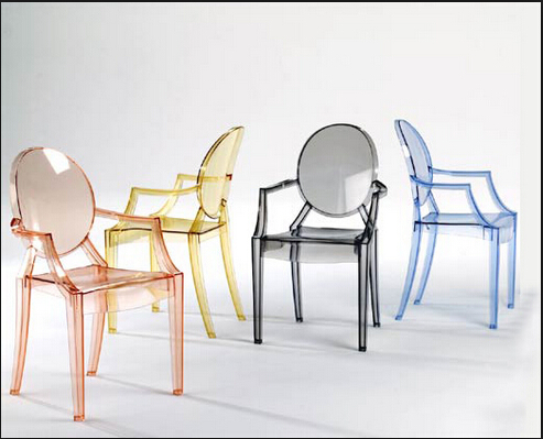 Crystal louis ghost chair with arms good price for sale