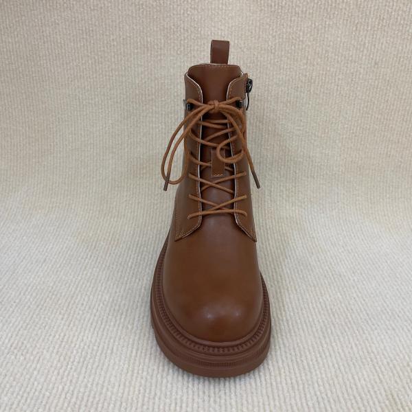 Anti Slip Brown Ankle Boots Women With Zip Ladies Brown Ankle Boots