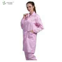 H-1104 Cleanroom ESD Anti-static Gown Conductive Fiber Fabric Dust-proof Breathable Workwear for Electronics Semiconductor Pharmaceutical Laboratory Multiple Sizes Colors Customizable
