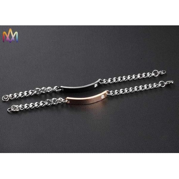 ODM Curb Cuban Link Chain Personalised Mens Engraved Bracelets