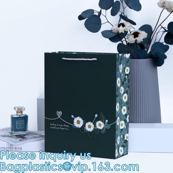 Kraft Paper Bags Square Bags, Thick Paper Bag With Window For Wedding, Party, Birthday, Shopping, Flower Bags