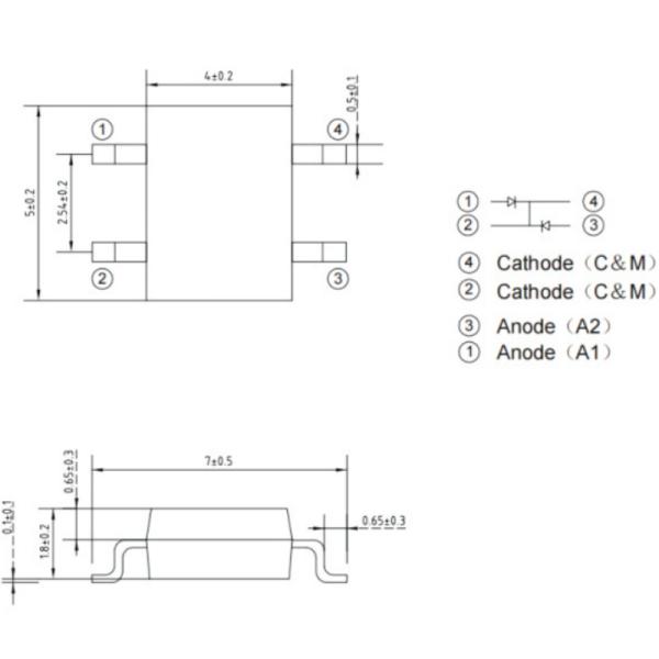 5x4x1.8mm IR Diode Plastic Sealed 430nm -1100nm IR SMD Receiver Tube for Photoelectric Switch