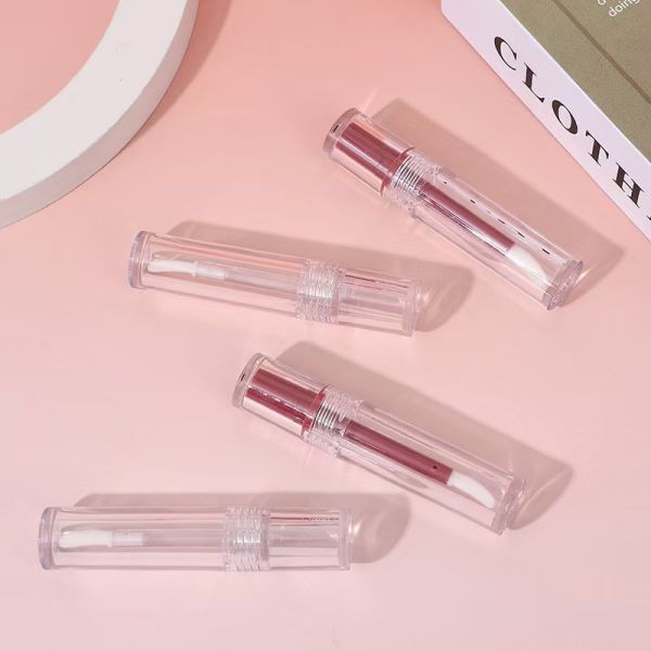 Estructura del material PETG/ABS tubo de brillo labial con revestimiento de color y capacidad de 4,5 ml