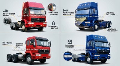 Tractor Truck SINOTRUK Golden Prince LHD 6X4 Euro2 290HP ZZ4251M3241W