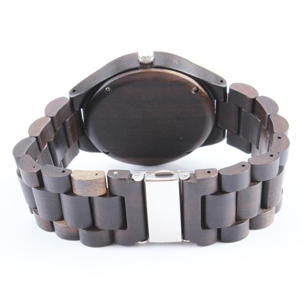 Людей задней части случая роскошного логотипа ОЭМ частного ремешок для часов черного дерева деревянных деревянный