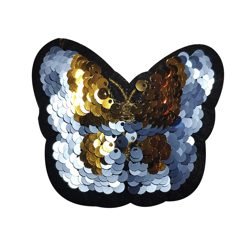 Customizable Mini Butterfly Sequin Embroidery Patches Handmade Design for Blouses and Clothing Customization