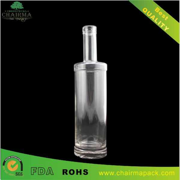 Round Transparent Glass Bottle for Vodka